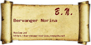 Bervanger Norina névjegykártya